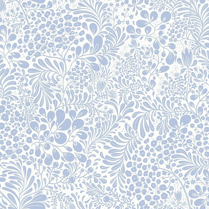 Heroad Blue Floral Peel Stick Wallpaper Boho Contact Paper 17.3''x78.7'' | Modern Wall Paper for Bedroom Bathroom,Removable Self Adhesive Wallpaper for Kitchen Cabinet,Waterproof Decor Vinyl Roll by HeroadBrand