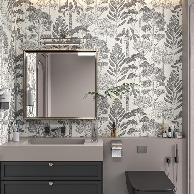 Forest Wallpaper Peel and Stick Vintage Tree Wall Paper197in 17.3in | Upgraded Vinyl,Easy Match,Boho Wall Mural for Bathroom Waterproof,Self Adhesive,Removable, Bedroom Contact Paper for Cabinet - Image 4