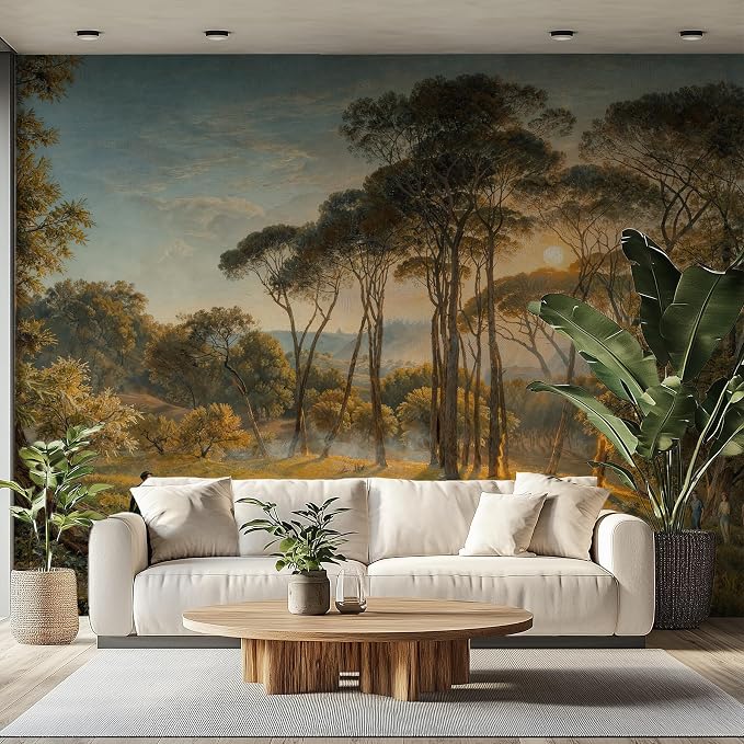 Sunlit Forest Wall Murals Peel and Stick Canvas Wallpaper | Large Removable Woodland Mural for Living Room Bedroom Office Home Decor and Accent Walls in Multiple Standard Sizes - Image 4