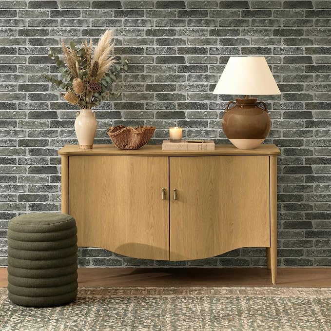 COMSTICKC 3D Faux Brick Wall Panels Peel and Stick, 10 Pcs 15.7" x 11.8" | Gray, Not Real Brick, Lightweight Thin PVC Wallpaper, Fake Brick Wall Sticker for Quick DIY Wall Upgrades, Cover 12.9 sq ft - Image 2