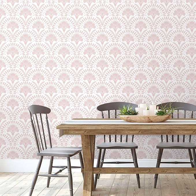 Timeet 17.7 in × 78.7 in Boho Peel and Stick Wallpaper Pink Floral Contact Paper White Pink Flower Wallpaper Removable Self Adhesive for Cabinet Bathroom Waterproof - Image 4