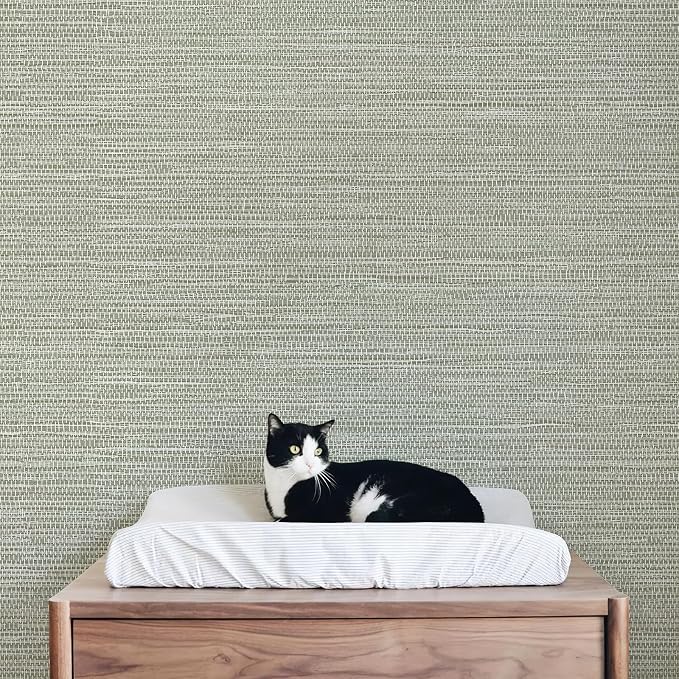 JiffDiff Grasscloth Wallpaper Peel and Stick Cream Grassweave Stick on Wallpaper Textured Self Adhesive Wall Paper Contact Paper 787" x 17.3" - Image 8