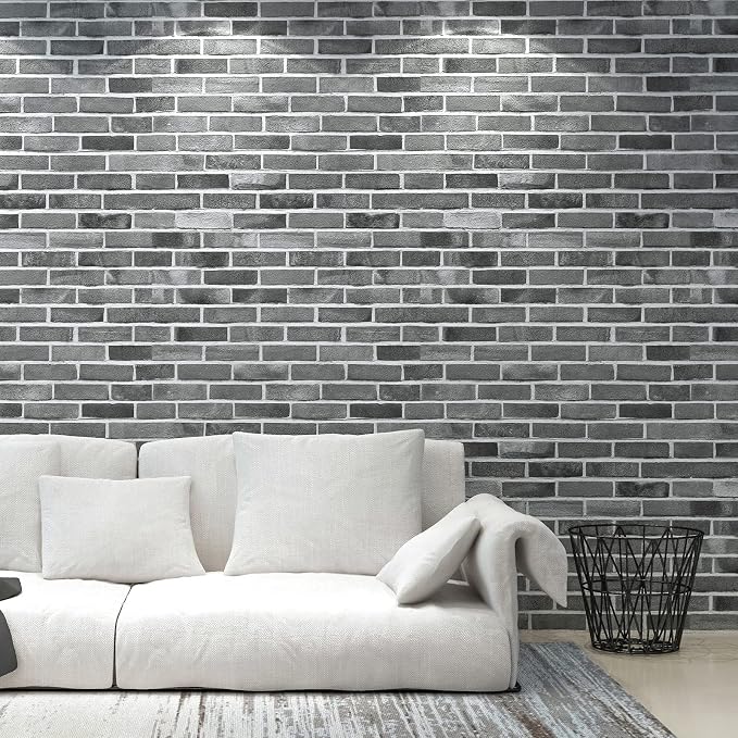 Art3d 10-Pack Durable Faux Brick Peel and Stick 3D Wall Panels, Stone Ash | Coverage: 52.5 Sq. Ft, Waterproof, Oil-Proof, Easy to Wipe, Decorative, Ideal for Bedroom, Kitchen - Image 2