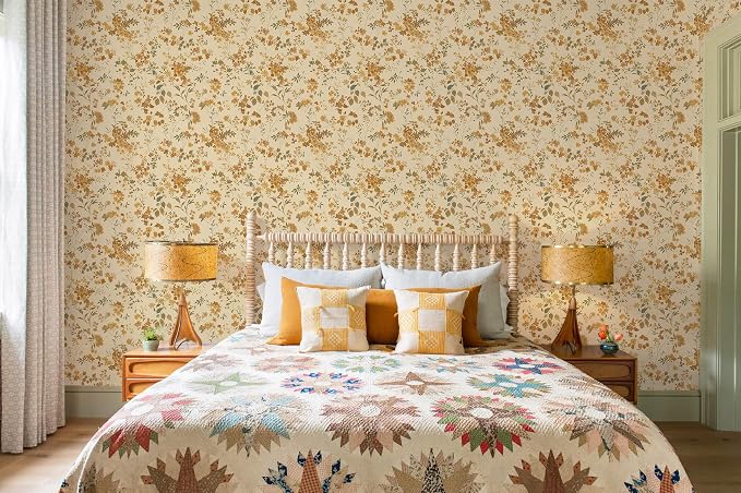 Dimoon Boho Peel and Stick Wallpaper Brown Floral Contact Paper 17.3x394in |Neutral Botanical Flower Leaf Renter Friendly Removable Self Adhesive Stick on Wall Paper Decor for Bathroom Bedroom Vinyl - Image 5
