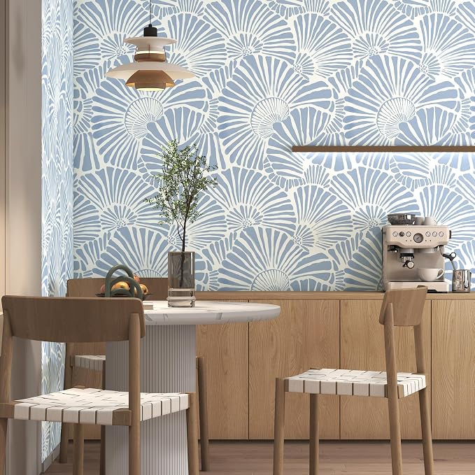 Theper Blue and White Wallpaper Peel and Stick Wallpaper Boho 17.3"×393" | Modern Wall Paper Self Adhesive Removable Wallpapers for Bathroom Blue Contact Paper for Cabinets Drawers Shelf Decor Vinyl - Image 4