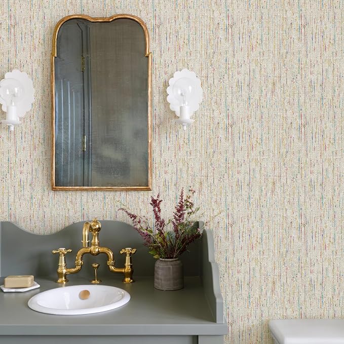 JiffDiff Woven Wallpaper Peel and Stick 17.3" x 120" Colorful Paint Grasscloth Contact Paper Textured Waterproof Self Adhesive Stick on Wallpaper(14.4 sq. ft Gray) - Image 5