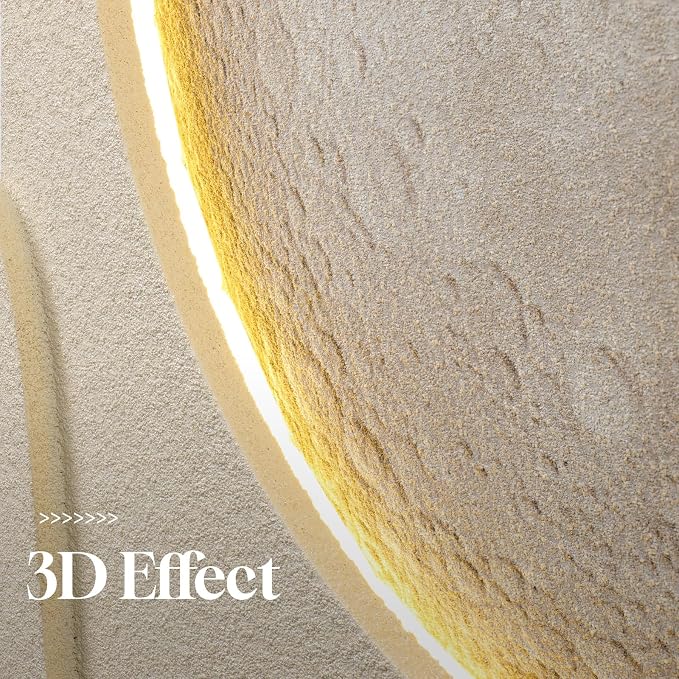 Cuspin Large White 3D LED Moon Wall Art, 24x36 In | Modern minimalist style, Warm lighted lunar, Cream tones textured design, For living room bedroom dining room hallway - Image 7