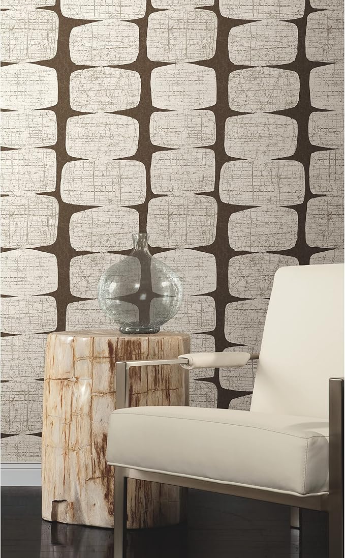 RoomMates RMK12349PL Mid-Century Beads Peel and Stick Wallpaper, Brown - Image 9
