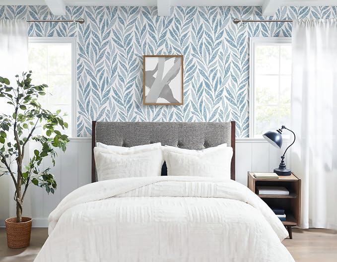Safiyya 787"x17.3" Blue Peel and Stick Wallpaper Boho Contact Paper Modern Stick on Wallpaper for Bathroom Adhesive Kitchen Wall Paper Vinyl Rolls - Image 6