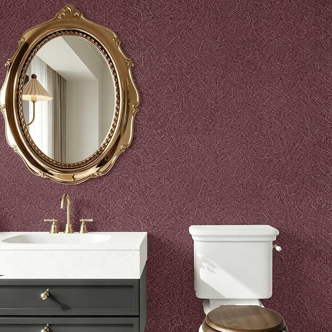 Dark Red Peel and Stick Self Adhesive Wallpaper Countertop Contact Paper | Burgundy Removable Waterproof Bathroom 15.7" X 196.8" Kitchen Vinyl Wrap for Cabinet Countertops Wall Counter Top Paper - Image 3