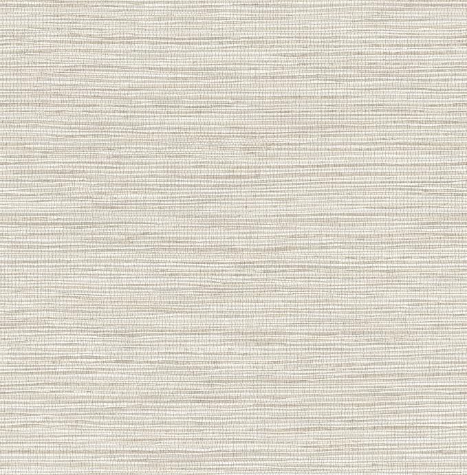 RoomMates Neutral Dimensional Grasscloth Peel and Stick Wallpaper, RMK12682PLW by RoomMates