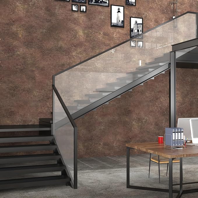 32x78inch Wide Concrete Wallpaper Peel and Stick Retro Brick Red Granite Countertop Contact Paper Brown Stone Wall Paper Matte Thicken Bubble-Free Design Waterproof Self-Adhesive Vinyl Wall Stickers - Image 3