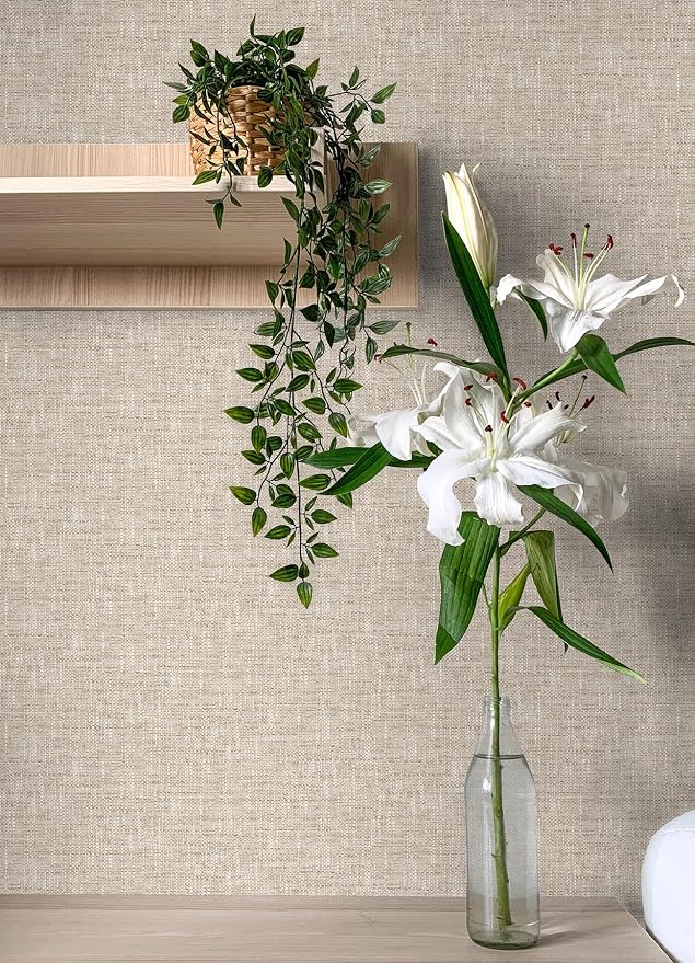 NuWallpaper by WallPops Tan Poplin Peel and Stick Wallpaper, NUS5002 - Image 3