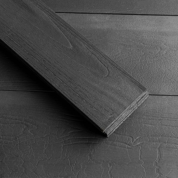 Brosisincorp Real Wood Shiplap Peel and Stick Wall Panel Black 10 Pcs | Natural Paulownia Wood Plank for Interior Rustic Accent Wall, Easy DIY Self Adhesive, 35.43" L x 5" W Each, Covers 12.4 Sq Ft - Image 5