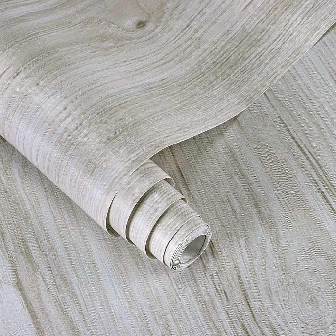 Vinjiasin Wood Peel and Stick Wallpaper Oak Light Wood Grain Contact Paper Self-Adhesive Waterproof Wood Wallpaper for Countertops Cabinets Drawer Shelf Liner 17.7"x120" by Vinjiasin
