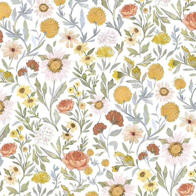 Dimoon 394"x17.3" Peel and Stick Wallpaper Contact Paper Floral White and Pink Wallpaper Boho Contactpaper for Cabinets Drawers Bathroom by DIYYOURMOON