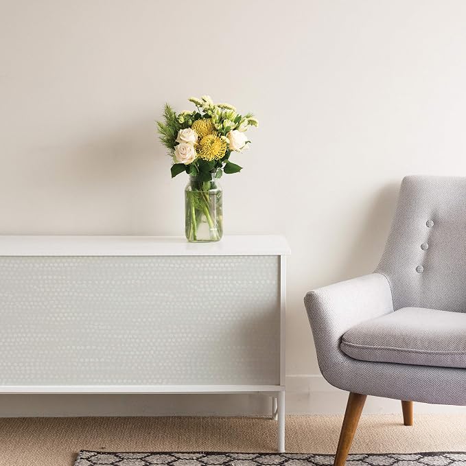 Tempaper Metallic Pearl Grey Moire Dots Removable Peel and Stick Wallpaper, 20.5 in X 16.5 ft, Made in the USA - Image 5