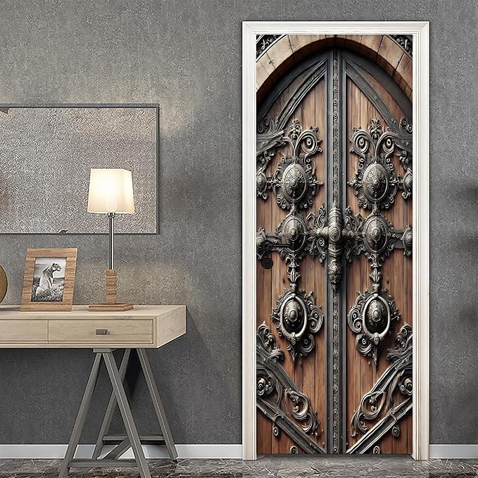3D Door Stickers, Peel and Stick Wallpaper ，Self-Adhesive Mural PVC Waterproof Wall Poster for Home Decor 30.3" W x 78.7" H - Image 2