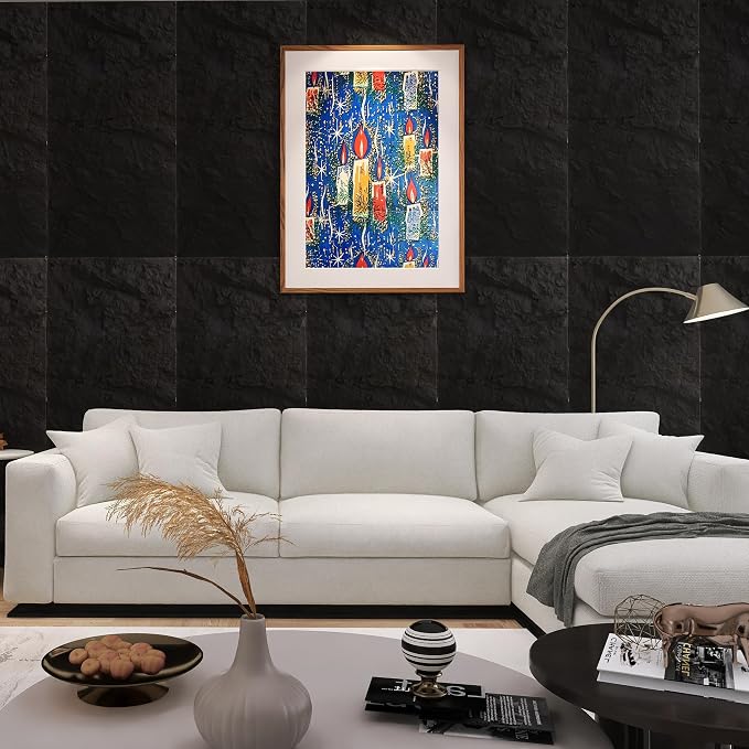 Faux Stone Wall Panel Rock Wall Panels Flexible Wall Panels Graphite Black | 43.30"x23.62"x1.18" Faux Stone Accent Wall Tiles, Lightweight & Waterproof - Image 6