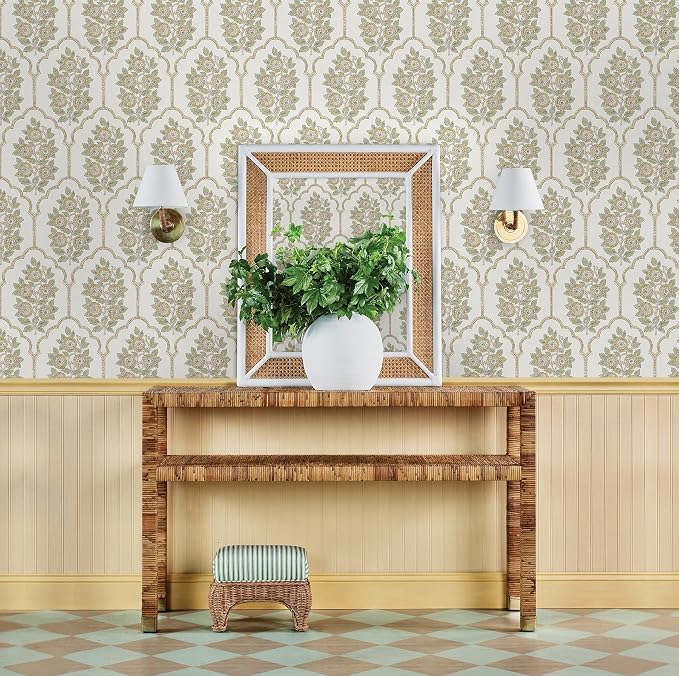 NuWallpaper x Society Social Floral Bazaar Ochre Peel and Stick Wallpaper, Removable Wallpaper, 20.5 in x 18 ft - Image 3