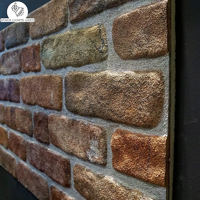 Dundee Deco 3D Wall Panels Faux Brick - Cladding Brown Beige Stone Look Wall Paneling, Styrofoam, Sample, Size 10 x 10 in. - Image 7
