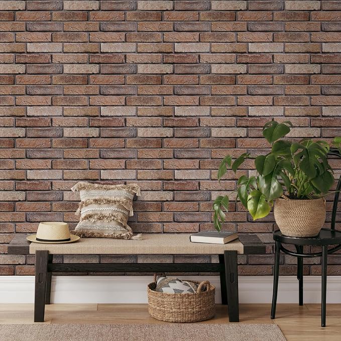 Commomy 3D Faux Brick Wall Panels -Thin Urltra PVC 10pcs 15.74" x 11.8" | Peel and Stick Brick Wall Covering for Quick DIY Interior Wall Decor,Not Real Brick (12.92 sq.ft) - Image 9