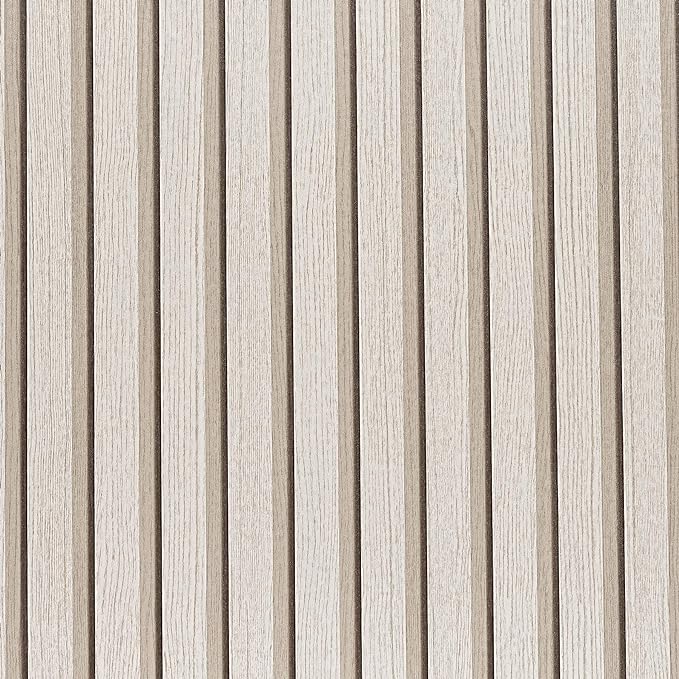 Wood Slat Peel and Stick Wallpaper - 17.5"x200" Textured Faux Wood Self-Adhesive, Waterproof Removable Wall Panel for Bedroom, Kitchen, Accent Wall - Easy Install by LOVADA