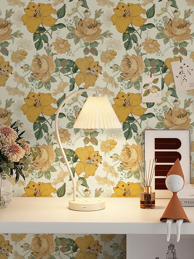 Hopepak 16.1'' x 394'' Floral Peel and Stick Wallpaper Modern Flower Contact Paper Self Adhesive Removable Waterproof Wall Paper for Bedroom Cabinets Living Room Home Decoration - Image 4