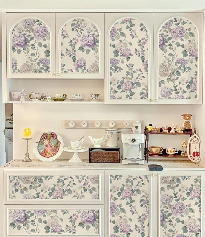 Vintage Floral Wallpaper, Boho Floral Wallpaper Peel and Stick Farmhouse Botanical Self Adhesive Contact Paper Fun Wildflower Contact Paper Cabinets for Nursery Bedroom Bathroomm 17.3" x 197" - Image 6