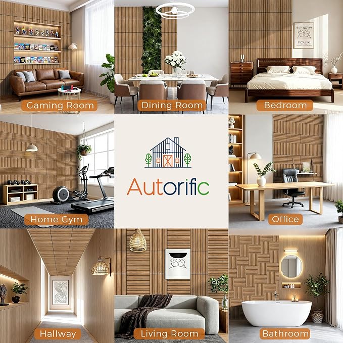 Acoustic Panels,12 Pack Sound Panel 11.8”x15.7”x0.35”,Rustic Teak | Simulated PVC Wood Grain Finish,Peel and Stick Wall Panels,100% Polyester Fiber Soundproof Wall Panels for Interior Wall - Image 6