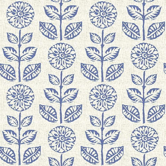 Wudnaye Blue Floral Peel and Stick Wallpaper for Bathroom 17.7in×118in | Blue Floral Contact Paper Peel and Stick Vintage Self Adhesive Wallpaper Removable Waterproof Wall Paper for Kitchen Cabinets by Wudnaye