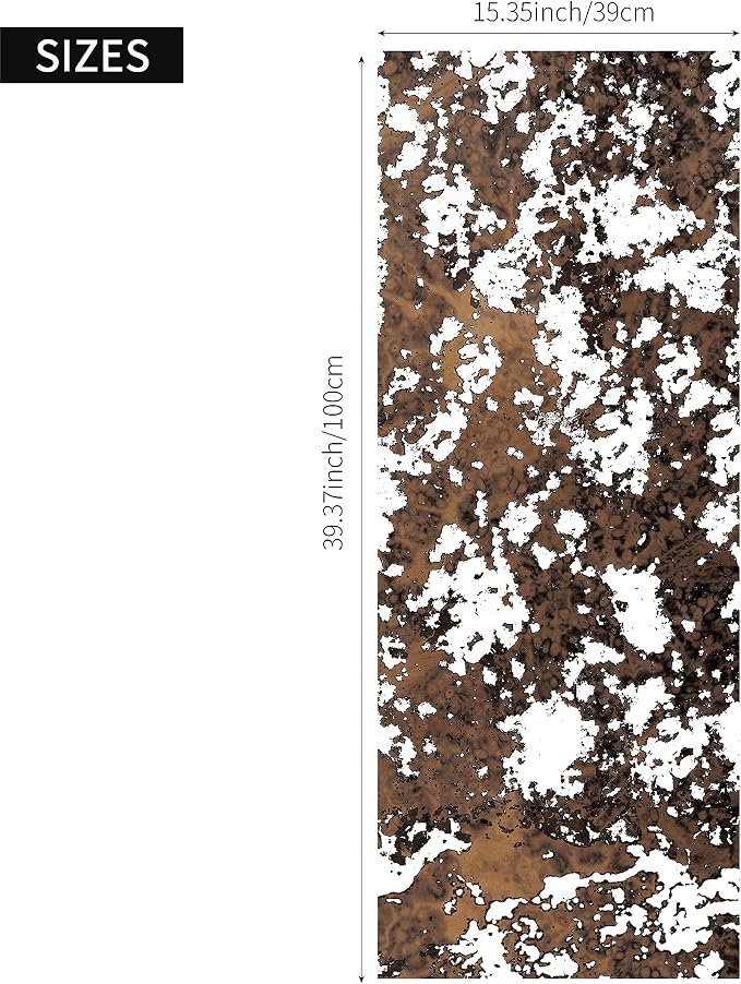 LiveInUrban Vintage Foxed Rust Antique Chrome Reflective Style Wallpaper, Grunge Peel and Stick Contact Paper for Wall Furniture Vanity Dresser Home Decor, 15.35"x39.37" - Image 6