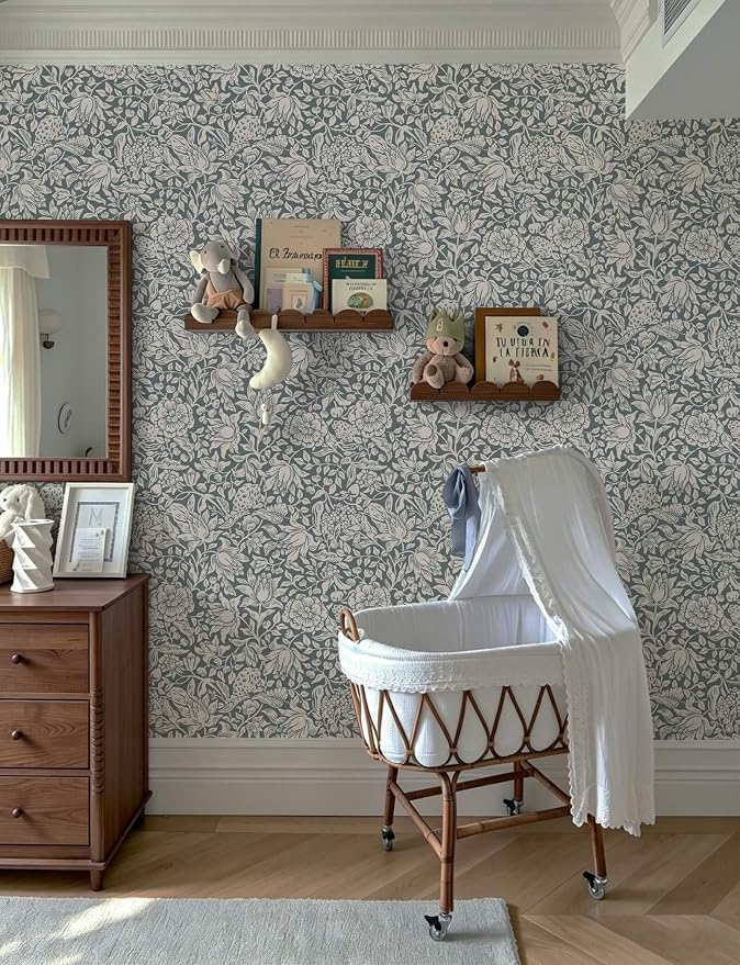 Heroad Dark Blue William Morris Peel Stick Wallpaper Floral Contact Paper | Vintage Botanical Wall Paper for Bedroom,17.3''x385'',Cottage,Removable,Self Adhesive Vinyl Roll for Laundry,Nursery,Kitchen - Image 7