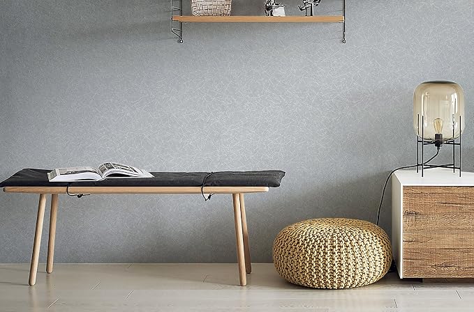 Safiyya 17.3 inch X 393 inch Wallpaper Silver Grey Silk Wallpaper Peel and Stick Textured Wall Paper Silk Removable Solid Color Contact Paper for Walls Vinyl Rolls - Image 6