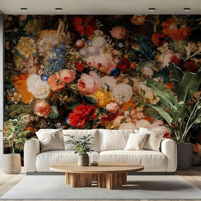 Oversized Flower Wall Murals Peel and Stick Canvas Wallpaper | Large Removable Flower Mural for Living Room Bedroom Office Home Decor and Accent Walls in Multiple Standard Sizes - Image 2