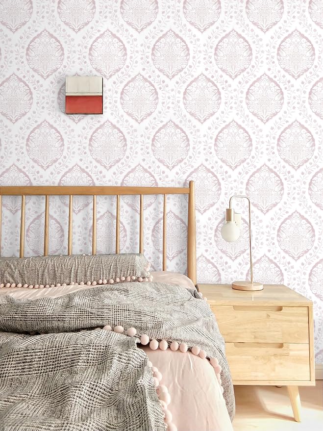 CiCiwind 393.7"×17.3" Boho Peel and Stick Wallpaper Pink Floral Wallpaper Removable Self Adhesive Eco-Friendly Contact Paper Modern for Bathroom Bedroom Farmhouse Eco-Friendly Vinyl Wall Paper - Image 5