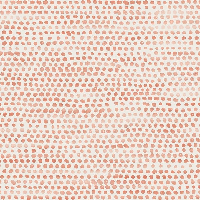 Tempaper Coral Moire Dots Removable Peel and Stick Wallpaper, 20.5 in X 9 ft, Made in the USA by TempaperCo