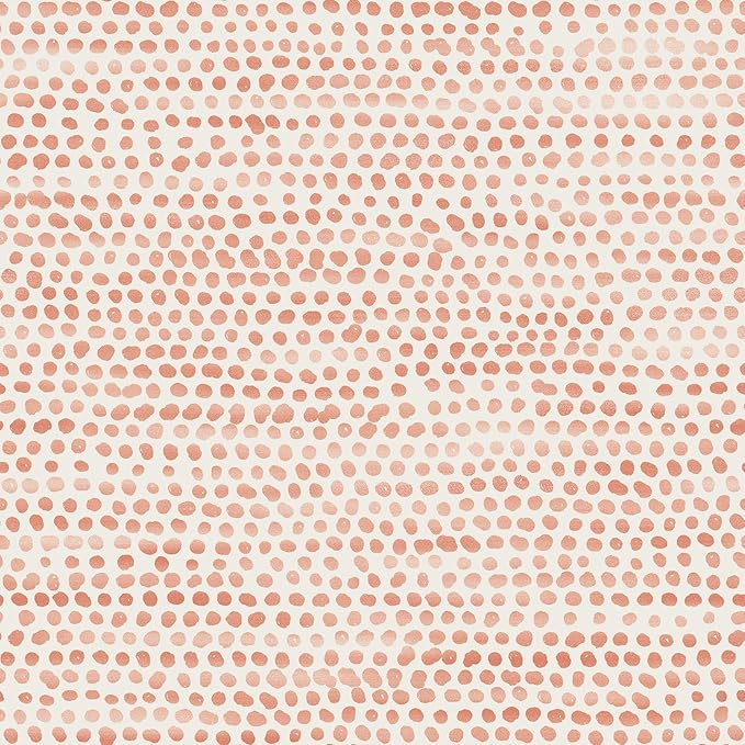 Tempaper Coral Moire Dots Removable Peel and Stick Wallpaper, 20.5 in X 33 ft, Made in The USA by TempaperCo
