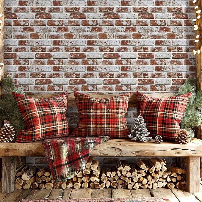 Commomy Faux Brick Peel and Stick Thin PVC 10 Pcs 11.8" x 11.8",Red | Small Size Thin PVC Quick Wall Covering Home Decor for Kitchen,Fireplace,Home Office (Covers 9.7 sq.ft) - Image 9