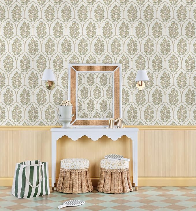 NuWallpaper x Society Social Floral Bazaar Ochre Peel and Stick Wallpaper, Removable Wallpaper, 20.5 in x 18 ft - Image 4