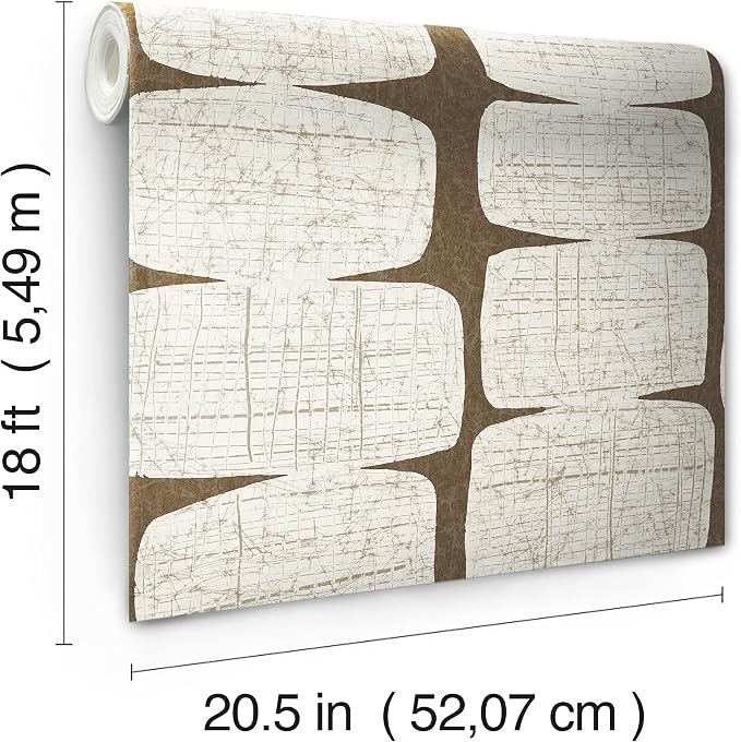 RoomMates RMK12349PL Mid-Century Beads Peel and Stick Wallpaper, Brown - Image 5