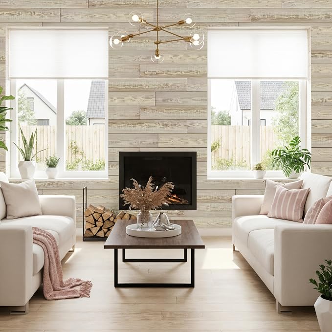 Real Wood Wall Planks-5" White Shiplap Panel Peel and Stick 10Pack 12.5SqFt | 5in wide solid wood shiplap planks-easy DIY wall shiplap panels Perfect for accent wall,backsplash,bedroom, living room - Image 5