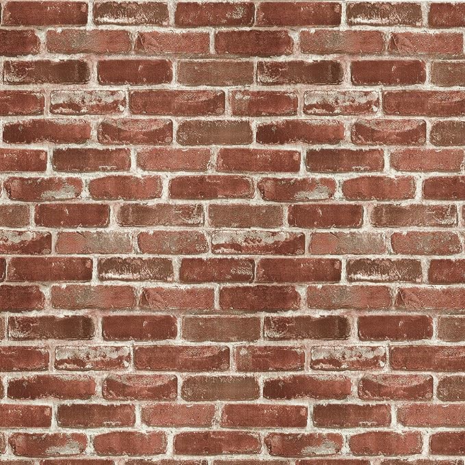 Hopeak Red Brick Wallpaper, Self-Adhesive Peel and Stick Waterproof and Removable Good for Home Decoration and Furniture Renovation (17.5X 511 Inch) by Hopeak