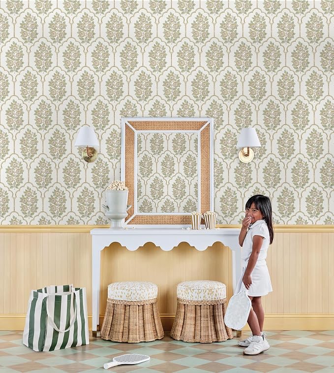 NuWallpaper x Society Social Floral Bazaar Ochre Peel and Stick Wallpaper, Removable Wallpaper, 20.5 in x 18 ft - Image 6