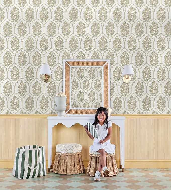 NuWallpaper x Society Social Floral Bazaar Ochre Peel and Stick Wallpaper, Removable Wallpaper, 20.5 in x 18 ft - Image 5