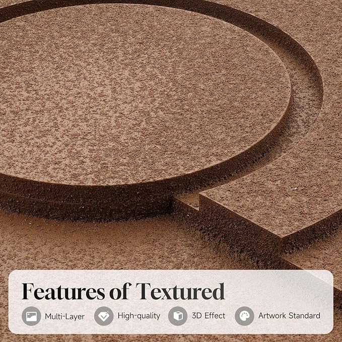 Large 3D Textured Framed Neutral Abstract Wall Art for Living Room, 3 Piece | Solid wood frames, sculptural relief forms, warm earth tones, ready to hang, big size 24x36 in, wall decor for bedroom office - Image 3