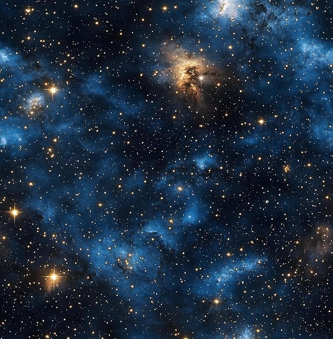 Laatse Dark Starry Sky Wallpaper Peel and Stick 17.5"x 787",Black/Blue | Self Adhesive/Removable/Waterproof/Thick Vinyl Extra Long Contact Paper for Bathroom Bedroom Shelf Cabinet Drawer,Prepasted by Laatse