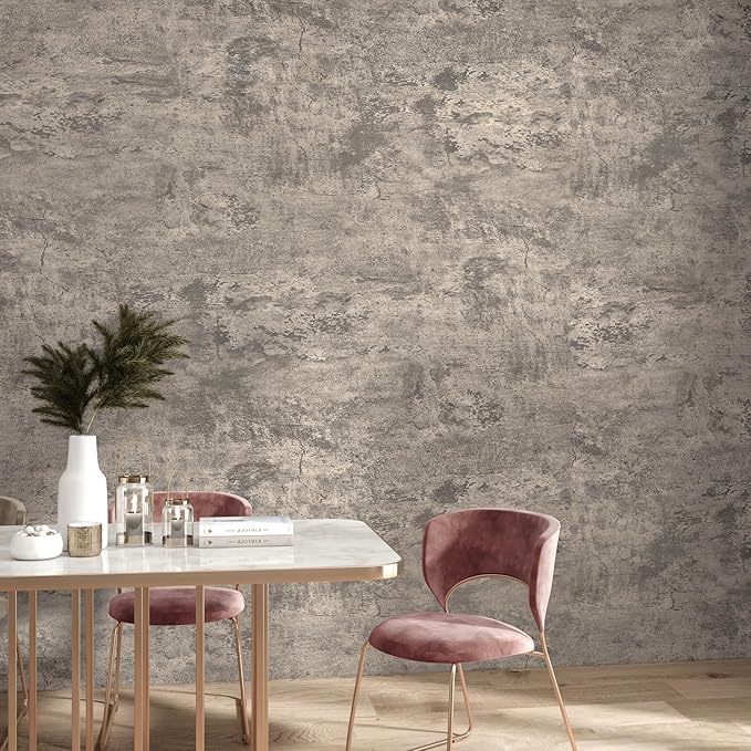 48x590inch Extra Wide Grey Concrete Wallpaper Peel and Stick 3D Cement Look Contact Paper Matte Thicken Adhesive Waterproof Vinyl Wall Paper for Bedroom Living Room Retro Industrial Style Earthy Grey - Image 3