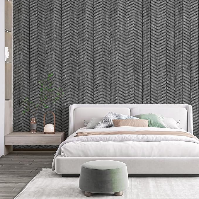 Art3d Herringbone Slim Slat Wall Panels, 104" x 12", 4-Pack, Weathered Teak | Lightweight, Wainscoting, Waterproof, Easy to Clean, Sturdy, Glue on, Elegant Style, for Bedroom, Office, Home Improvement - Image 3