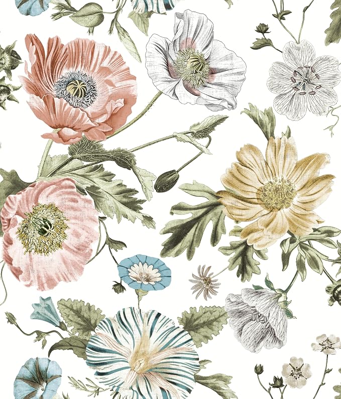 RoomMates Vintage Poppy Pink Peel & Stick Wallpaper by RoomMates
